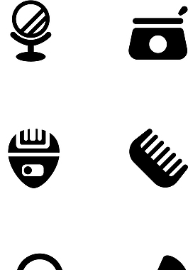 个人护理工具图标黑色简约图标矢量源文件