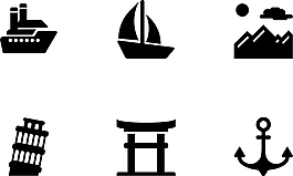 地图地标类图标黑色简约图标矢量图源文件