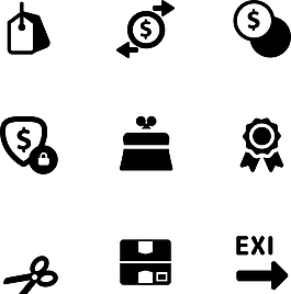 購物特價圖標黑色簡約圖標矢量圖源文件