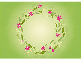 清新手繪花卉花環(huán)