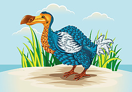 矢量手繪渡渡鳥插畫