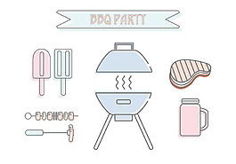手繪聚會BBQ圖標