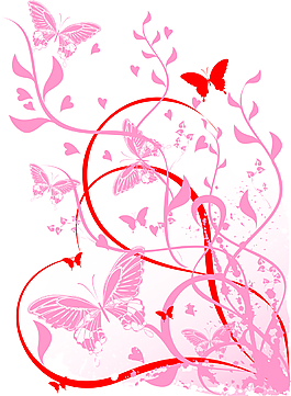 蝴蝶花卉花藤圖案設(shè)計(jì)
