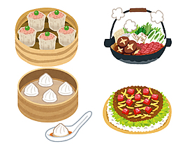 卡通美食食物