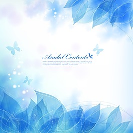 藍(lán)色葉子放圖背景EPS