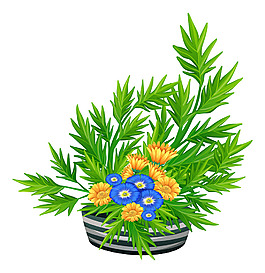 花盆植物裝飾插圖