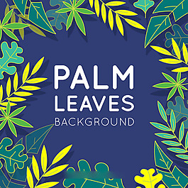 手繪棕櫚葉裝飾背景