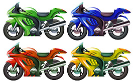 手繪自行車插圖矢量素材