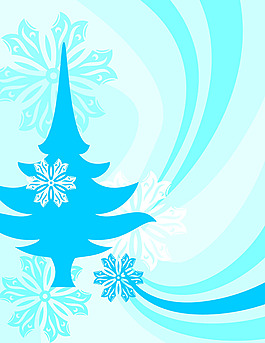 雪花樹木素材背景