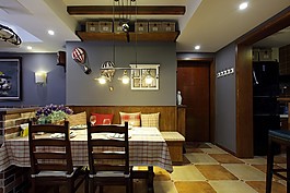 美式時(shí)尚餐廳餐桌設(shè)計(jì)圖