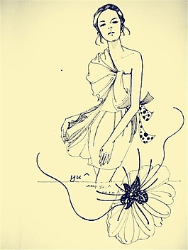 花朵連衣裙禮服設計圖