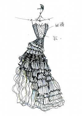 抹胸長裙禮服設(shè)計圖