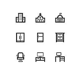 室內(nèi)建筑ICON圖標(biāo)標(biāo)志圖片
