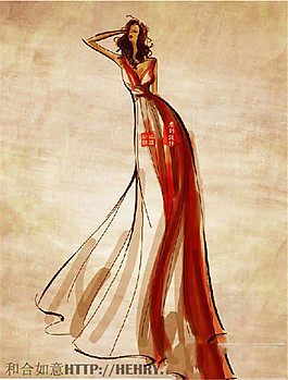 深V長(zhǎng)裙禮服設(shè)計(jì)圖