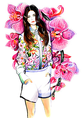 時(shí)尚花朵女裝設(shè)計(jì)圖