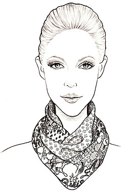 圓款花紋圍巾設(shè)計圖