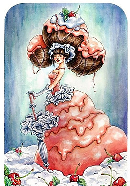 紅色蛋糕女裝設計圖