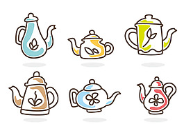 手繪可愛茶壺