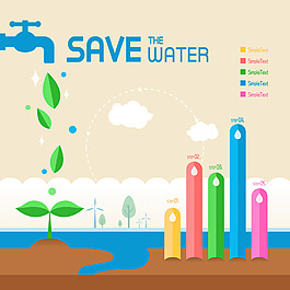 矢量环保节约用水素材
