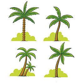 手绘不同棕榈树插图