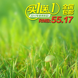 綠草開春主圖模板免費下載
