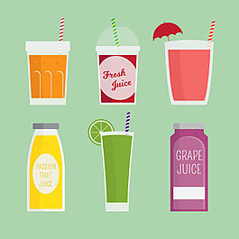 各种不同容器装的果汁插图