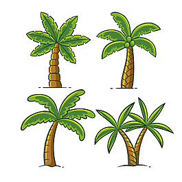 手绘棕榈树插图矢量素材