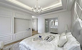 簡約白色臥室背景墻設(shè)計(jì)圖