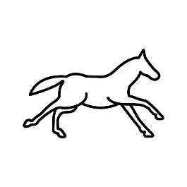 線條奔跑的馬素材psd
