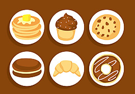 矢量手繪甜品食物圖標(biāo)