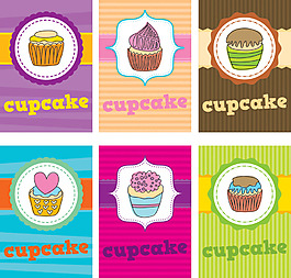 可愛蛋糕標簽卡片