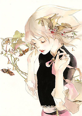 黑色蝴蝶花朵女裝設(shè)計(jì)圖