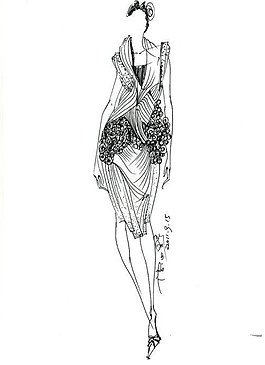 時(shí)尚連衣裙設(shè)計(jì)線稿