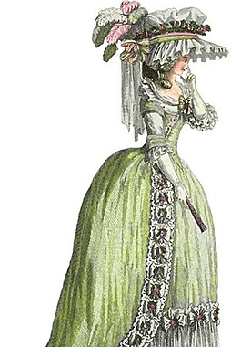 歐洲古典青色長裙設(shè)計(jì)圖