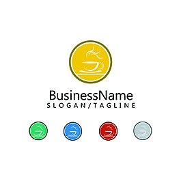 圓形時尚咖啡店鋪logo設(shè)計(jì)矢量源文件