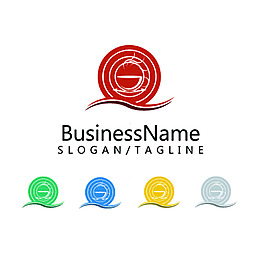 圓形時尚咖啡店鋪logo設(shè)計(jì)矢量源文件