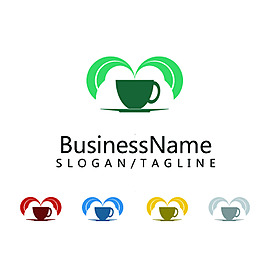 創(chuàng)意精美時(shí)尚咖啡店鋪logo設(shè)計(jì)矢量
