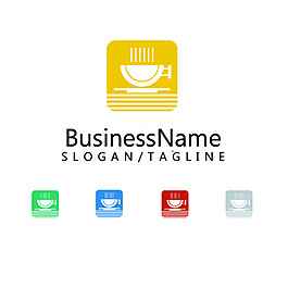 圓角精美時(shí)尚咖啡店鋪logo設(shè)計(jì)矢量