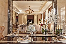 豪華餐廳餐桌餐具設(shè)計(jì)圖