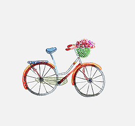 自行車花紋背景圖案