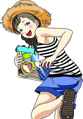 度假女孩圖片