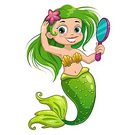 鏡子綠色美人魚圖片