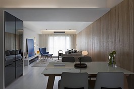港式簡約餐廳客廳設計圖