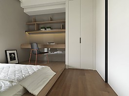 港式簡(jiǎn)約臥室書柜設(shè)計(jì)圖