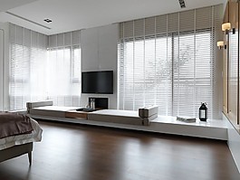 港式時尚臥室落地窗設計圖