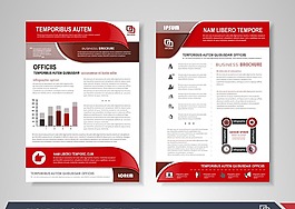 紅色單頁企業單頁模板圖表信息展示