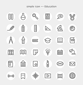 矢量生活學(xué)習(xí)圖標(biāo)