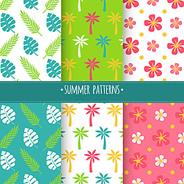 各種樹葉裝飾圖案背景