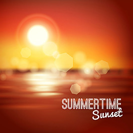 模糊日落背景海灘