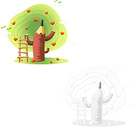 矢量水果樹木素材